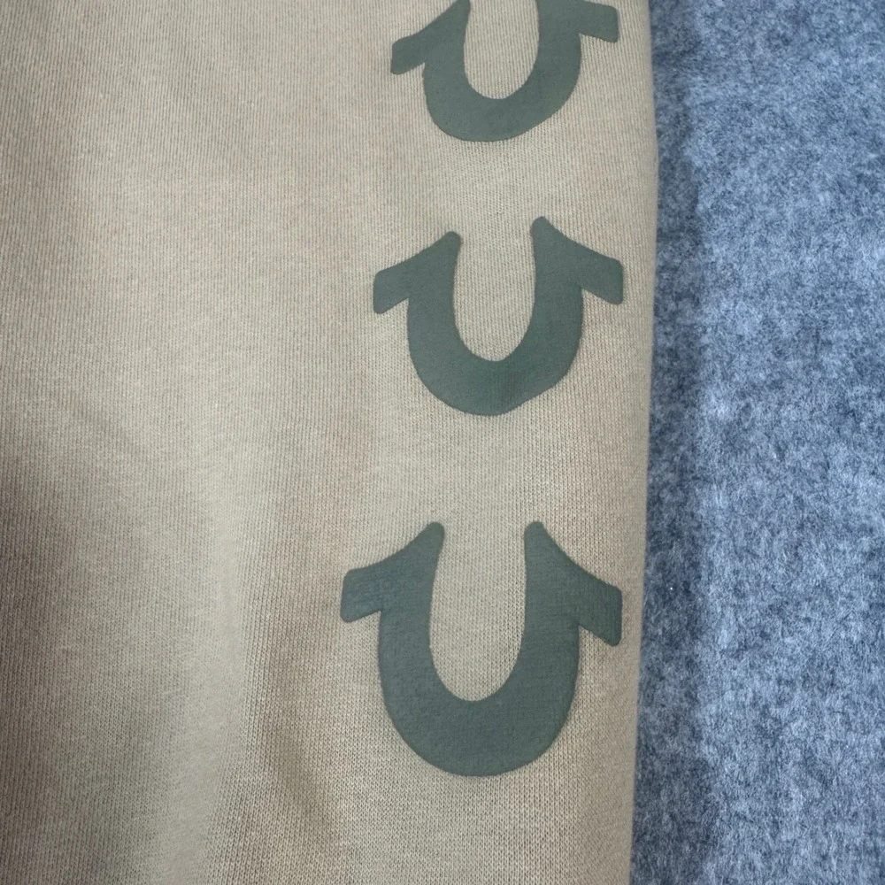 True Religion Mens Tan Khaki Horseshoe Logo Jogger Sweatpants XL RN112790